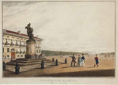 Het Suvorov-plein in Sint-Petersburg door Karl Pavlovich Beggrov