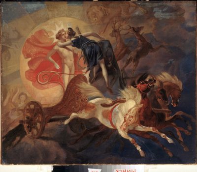 Zonsverduistering, het afscheid van Diana aan Apollo door Karl Pavlovich Bryullov