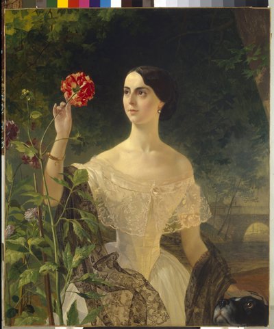 Portret van gravin Sophia Bobrinskaya, geboren Samoylova. Schilderij van Karl Pavlovich Briullov door Karl Pavlovich Bryullov