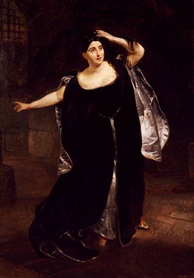 Giuditta Pasta, Italiaanse sopraan, in de waanzinsscène van Anna Bolena, uit de opera van Gaetano Donizetti door Karl Pavlovich Bryullov