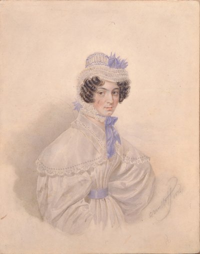 Portret van Anna Borisovna Bakunina 1802-1835, 1835 door Karl Pavlovich Bryullov