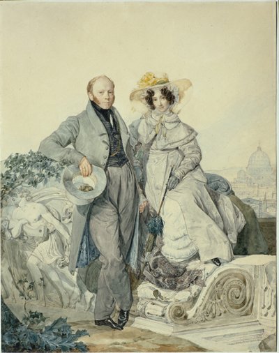Portret van Grigory Nikanorovich en Varvara Alexeyevna Olenin door Karl Pavlovich Bryullov