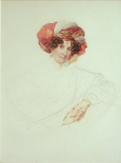 Vrouw in Tulband. Portret van Gravin Maria Grigoryevna Razumovskaya, née Vyazemskaya door Karl Pavlovich Bryullov