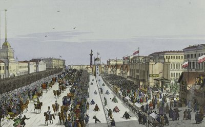 Openbaar feest op het Admiraalsplein in Sint-Petersburg, eerste helft van de 19e eeuw door Karl Petrovich Beggrov