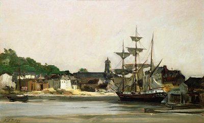 De haven van Honfleur door Karl Pierre Daubigny