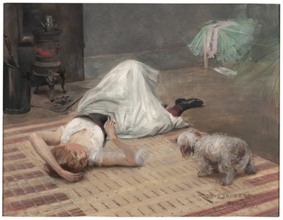 Model met een sigaret door Karl Robert Lundberg