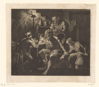 Jupiter en Mercurius bij Philemon en Baucis Ideeën (serietitel) door Karl Russ