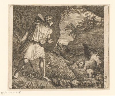 Jupiter en de geit Amalthea door Karl Russ