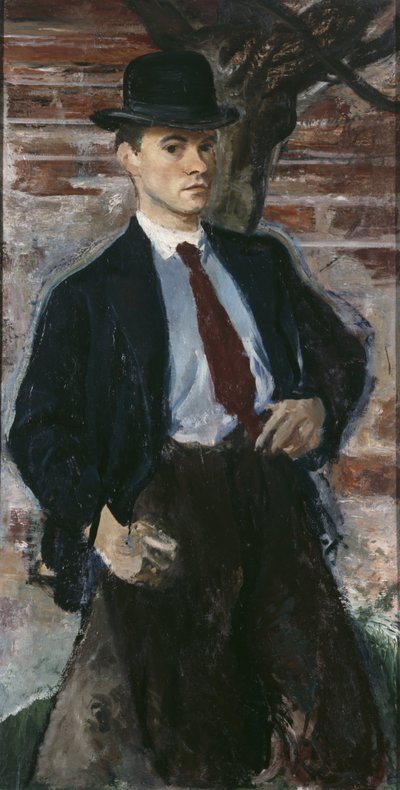 Zelfportret met hoed door Karl Weinmair