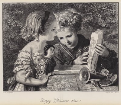 Vrolijke kersttijd! door Karl Wilhelm Friedrich Bauerle