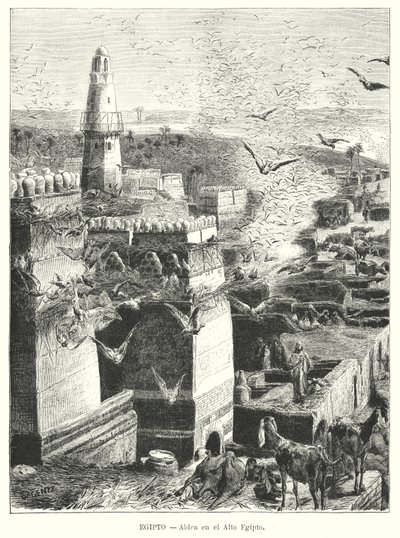 Dorp in Opper-Egypte door Karl Wilhelm Gentz
