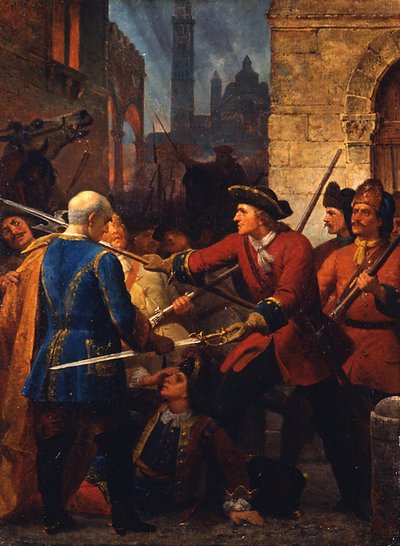 De overval van Cremona 1702 door Karl von Blaas