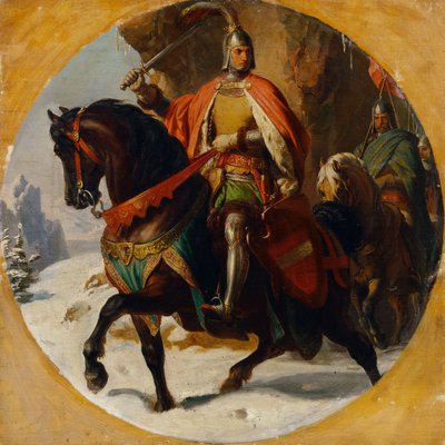 Militaire expeditie van Albrecht I over de Semmering 1292 door Karl von Blaas