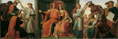Leopold de Glorieuze als bevorderaar van kunsten en wetenschappen door Karl von Blaas