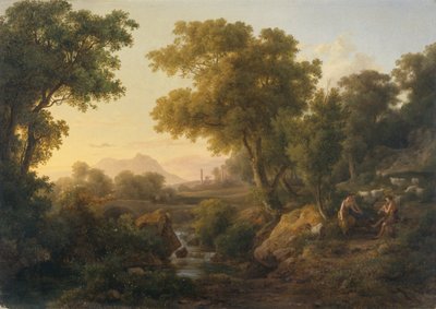 Italiaans klassiek landschap door Karoly I Marko