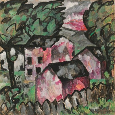 Landschap door Kazimir Severinovich Malevich