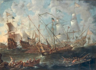 Zeeslag op de Middellandse Zee door Kaspar van Eyck