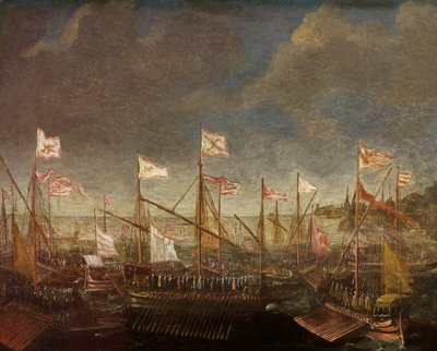 Middellandse Zeegezicht met Galeien door Kasper van Eyck
