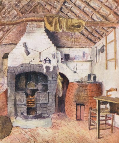 In het huisje van de Chappells in Rolleston - De Keuken door Kate (after) Greenaway