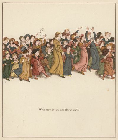 Kate Greenaway illustratie voor De rattenvanger van Hamelen door Robert Browning door Kate (after) Greenaway