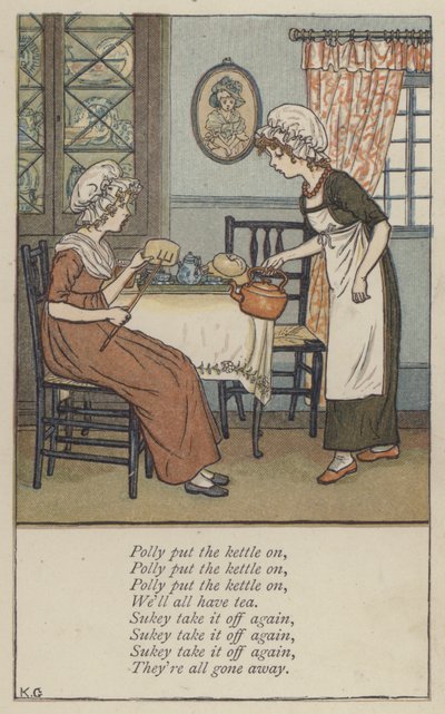 Polly zet de ketel op door Kate (after) Greenaway