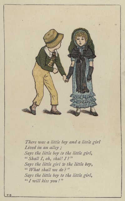 Er was een kleine jongen en een klein meisje door Kate (after) Greenaway