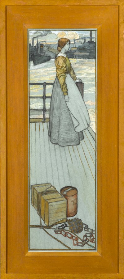 Wachten op de Dartmouth-veerboot, ca. 1910 door Kate Blackmore
