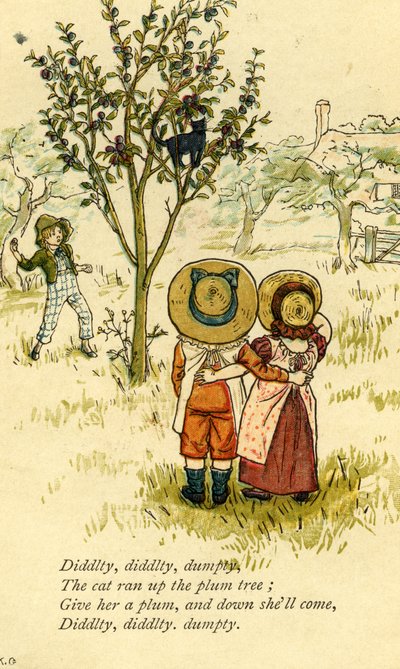 Diddlty diddlty dumpty kinderliedje door Kate Greenaway