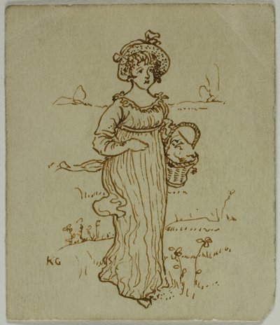 Meisje met Mand door Kate Greenaway