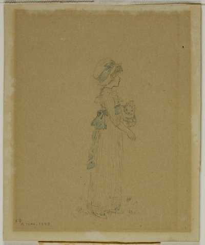 Meisje met Kat door Kate Greenaway