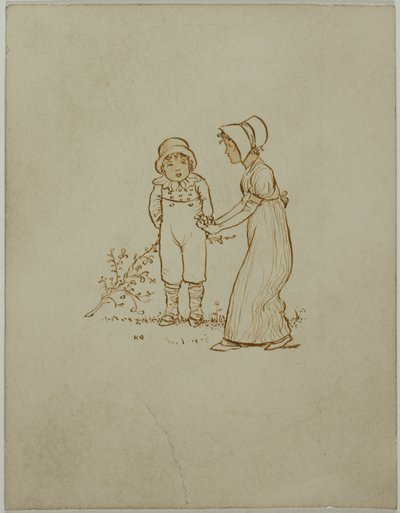 Kleine jongen en meisje door Kate Greenaway