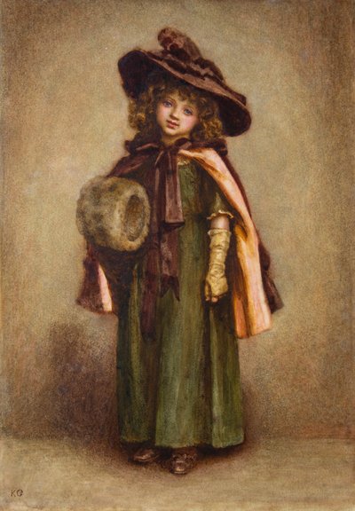 Klein meisje met mof door Kate Greenaway