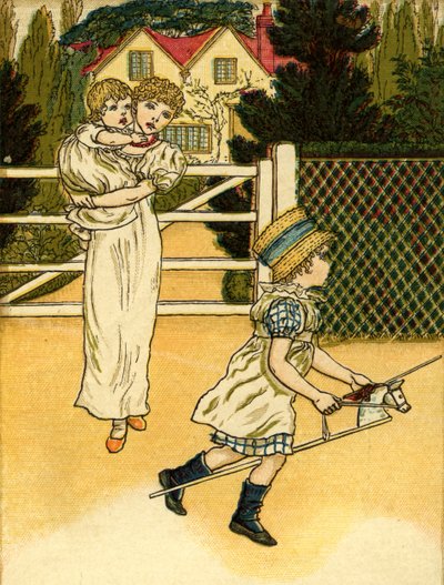 Rijd een haan-paard geïllustreerd door Kate Greenaway