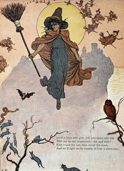 Sabbat van boze heksen en dieren door Kate Greenaway