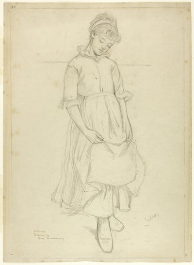 Staand meisje door Kate Greenaway