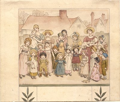 Straatvoorstelling door Kate Greenaway