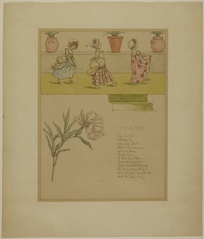 Studie voor Tip a Toe, uit Marigold Garden door Kate Greenaway