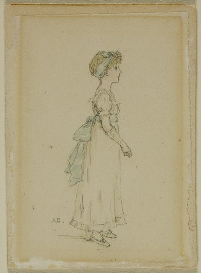Jong Meisje met Blauwe Linten door Kate Greenaway