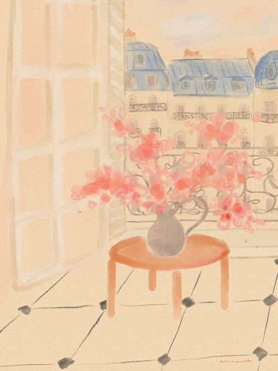Kersenbloesems in een Parijs appartement door Katharina Puritscher