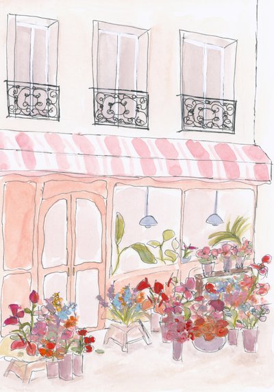 Roze bloemenwinkel door Katharina Puritscher