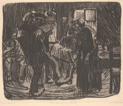 Hamburgse Taverne, of Kneipe Hamburger. door Käthe Kollwitz