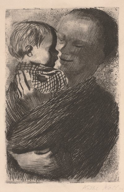 Moeder met kind in haar armen door Käthe Kollwitz