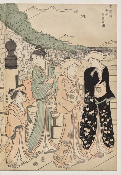 Duizend Herfsten, Tienduizend Jaren op de Tokiwa-brug door Katsukawa Shuncho