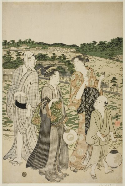 Benten-schrijn in Shinobazu-vijver door Katsukawa Shuncho