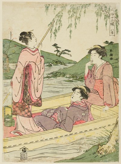 De achtste maand (Hachigatsu), uit de serie "Populaire gebruiken van de twaalf maanden (Fuzoku juni ko)" door Katsukawa Shuncho