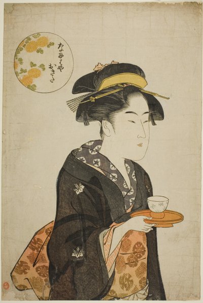 De serveerster Okita van de Naniwaya door Katsukawa Shuncho