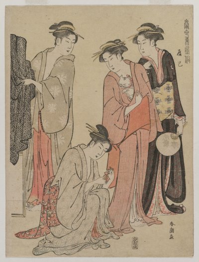 Vrouwen van het Tatsumi District (uit de serie Oosterse Gebruiken van de Huidige Tijd) door Katsukawa Shuncho