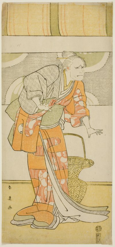 Acteur Arashi Ryûzô II als Hachijô in "Pillar Calendar of the Genji and Heike Clans" ("Gempei hashira-goyomi") door Katsukawa Shun