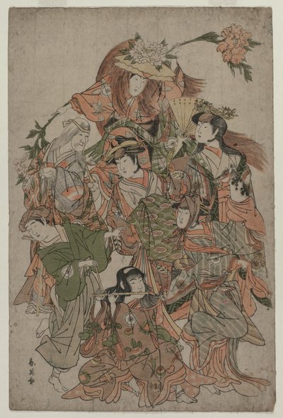 Iwai Hanshiro IV in een Dans van Zeven Veranderingen door Katsukawa Shunei