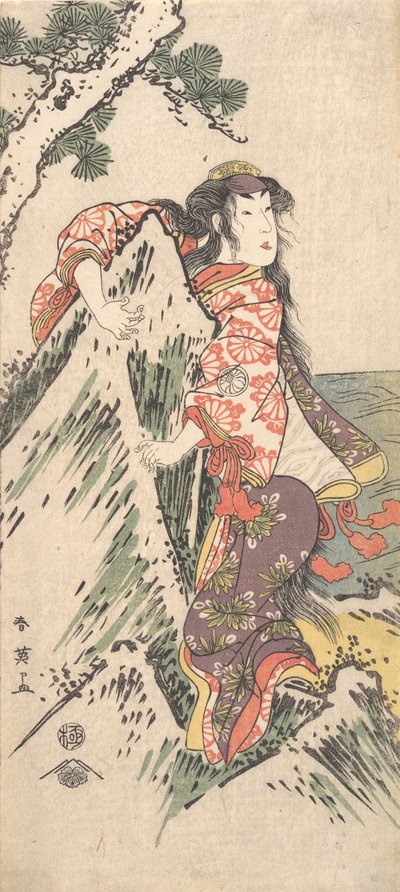 Kabuki-acteur Segawa Kikunojo III in een vrouwelijke rol door Katsukawa Shun